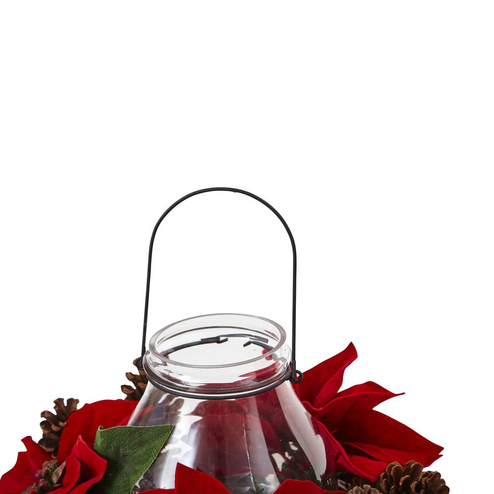 Poinsettia Pine & Pinecone Candelabrum. Picture 6