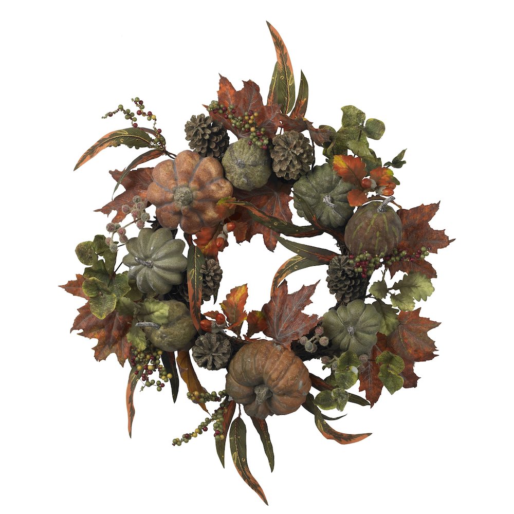 24in. Pumpkin & Gourd Wreath. Picture 1