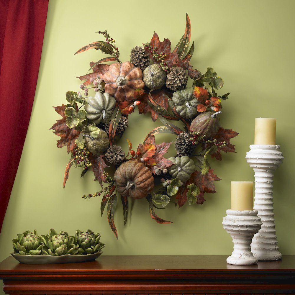 24in. Pumpkin & Gourd Wreath. Picture 4