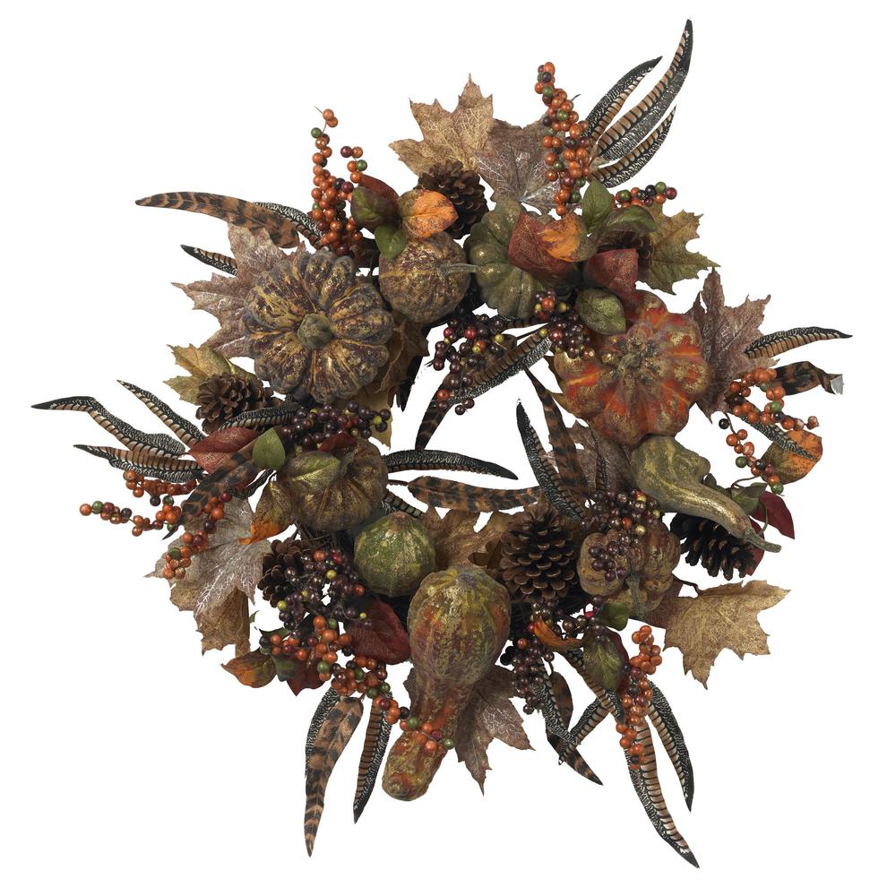 28in. Autumn Pumpkin Wreath. Picture 1