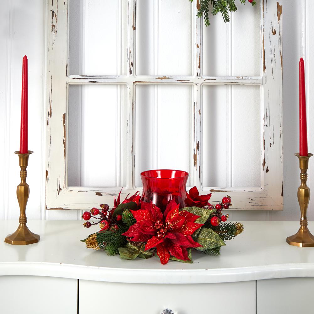 Poinsettia & Berry Candelabrum. Picture 4