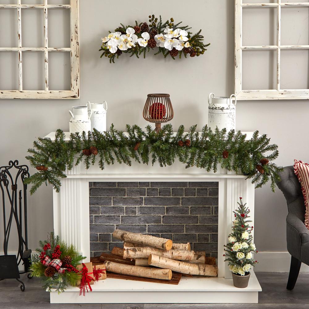 30in. Phalaenopsis Orchid & Pine Swag. Picture 2