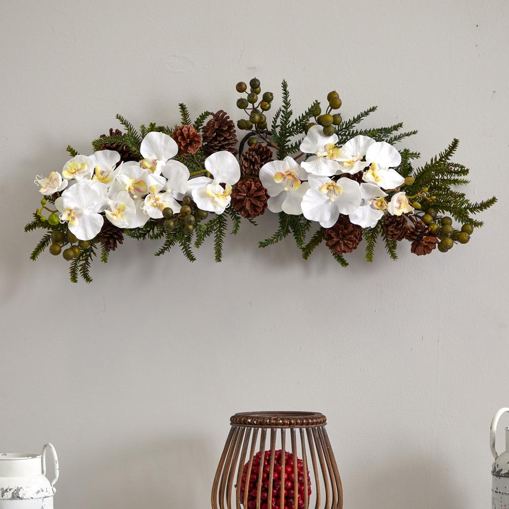 30in. Phalaenopsis Orchid & Pine Swag. Picture 3