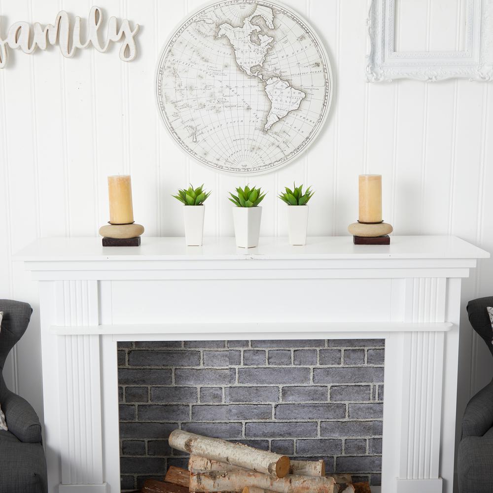 Mini Agave with Planter (Set of 3) White. Picture 6