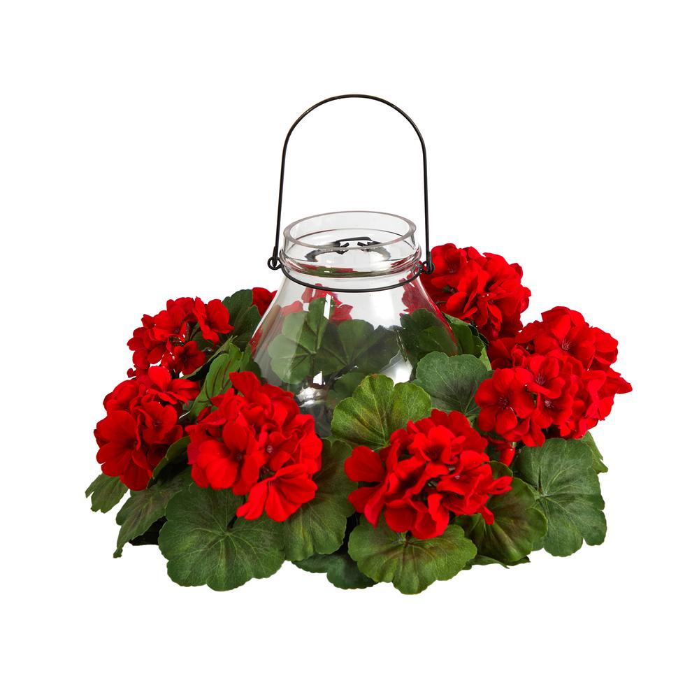 16in. Artificial Geranium Candelabrum. Picture 1