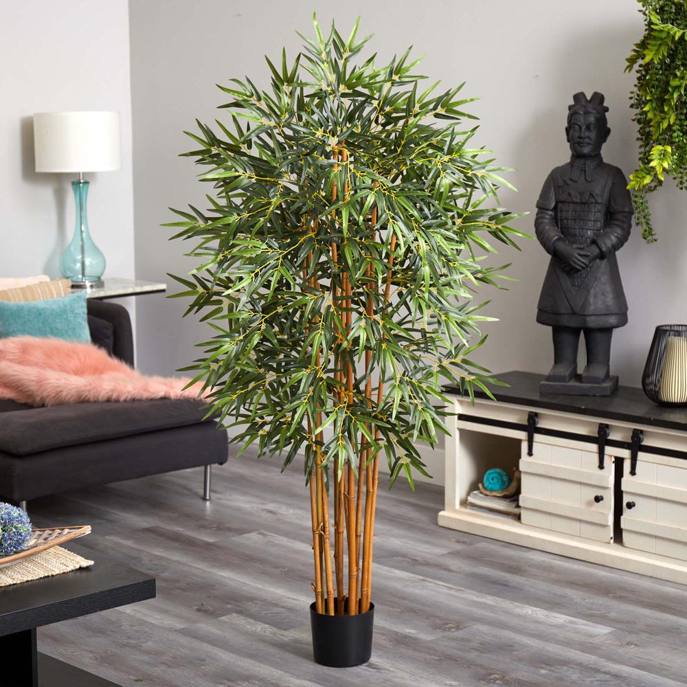 5ft. Curved Bamboo Silk Tree. Picture 3