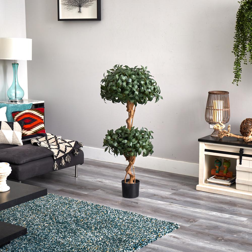 4ft. Sweet Bay Double Ball Topiary Silk Tree. Picture 5