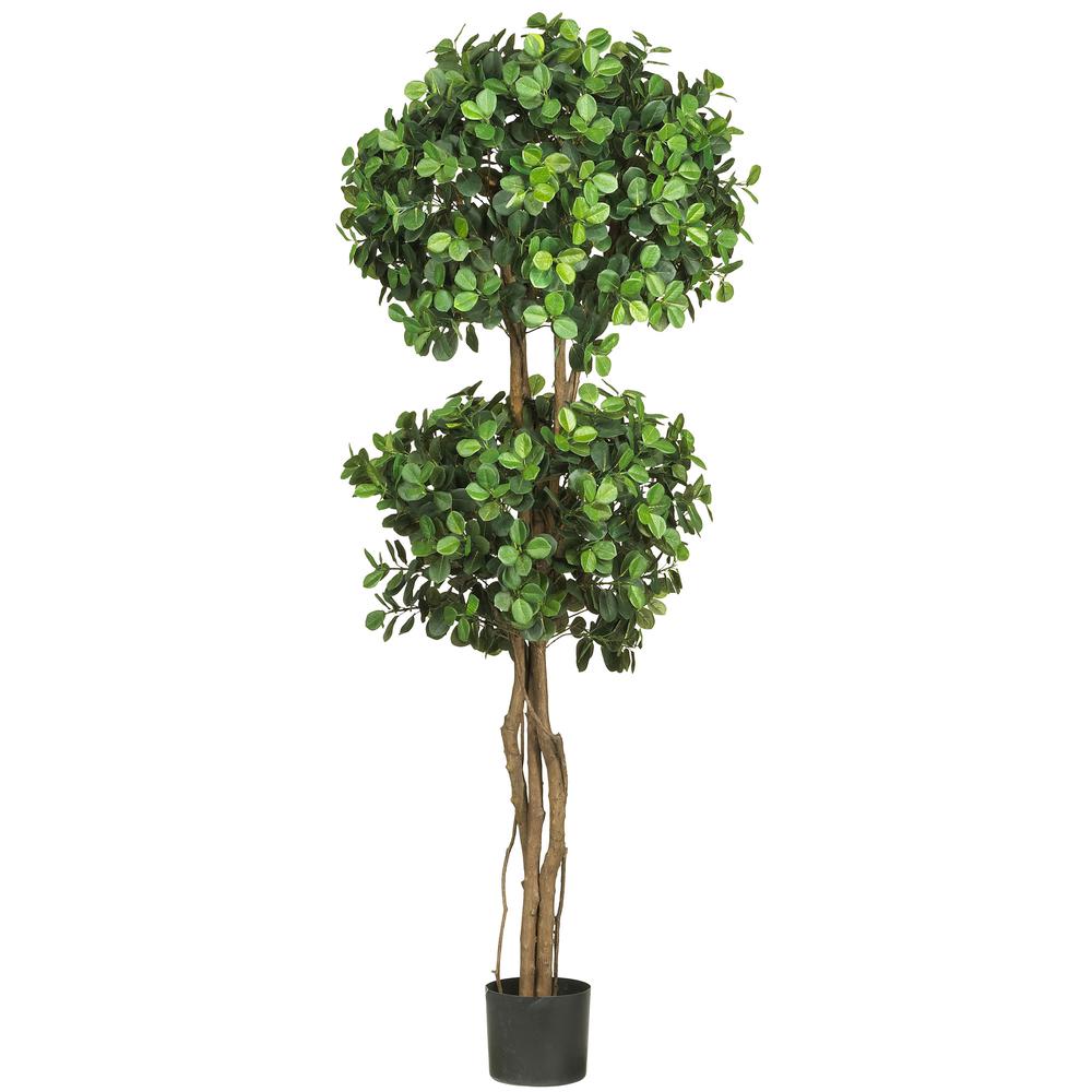 5.5ft. Eucalyptus Double Ball Topiary Silk Tree. Picture 1
