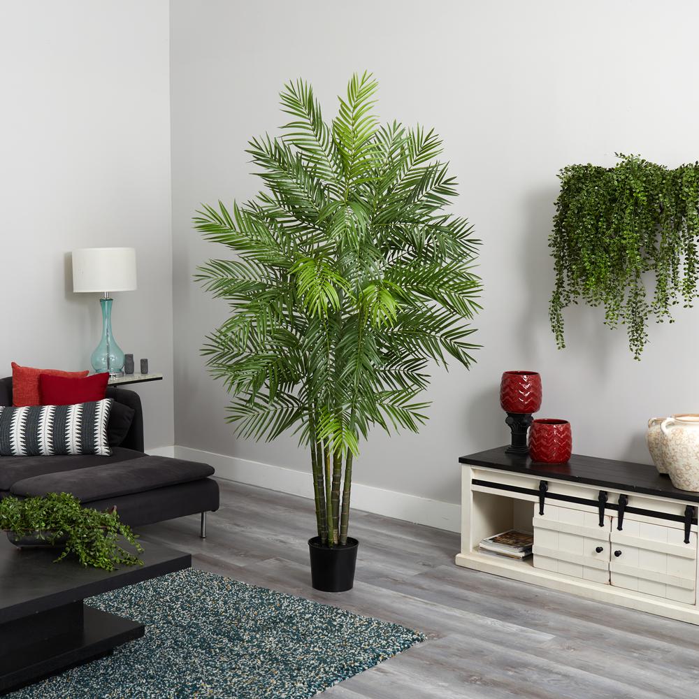 6ft. Areca Palm Silk Tree Green. Picture 3