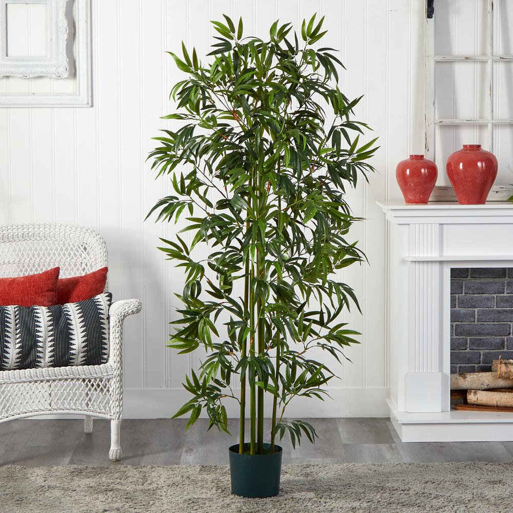 6ft. Bamboo Silk Tree (Green Trunks). Picture 2
