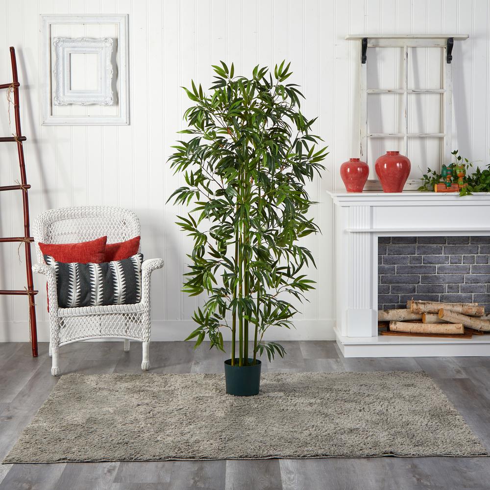 6ft. Bamboo Silk Tree (Green Trunks). Picture 5