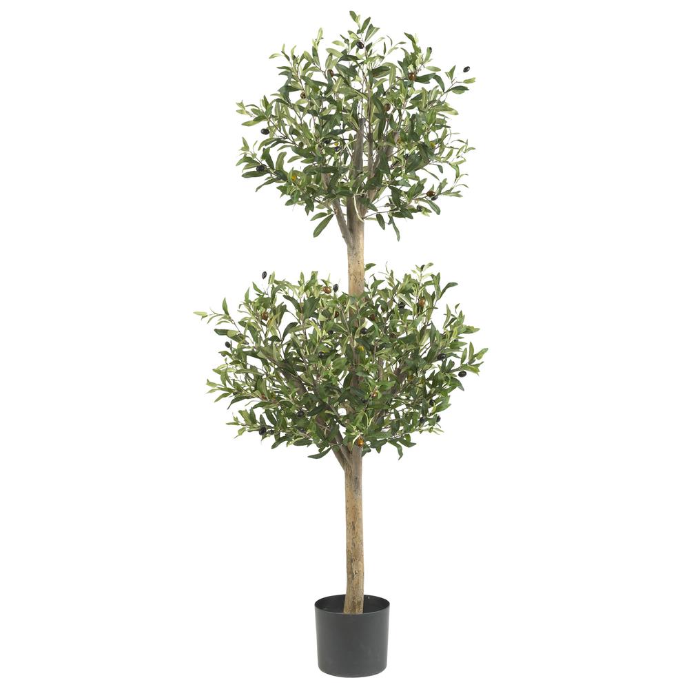 4.5ft. Olive Double Topiary Silk Tree. Picture 1