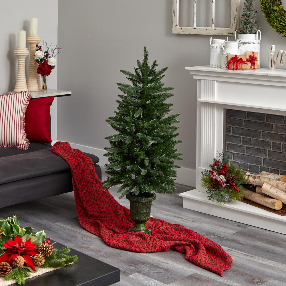 4ft. Christmas Tree with Urn & Clear Lights. Picture 6
