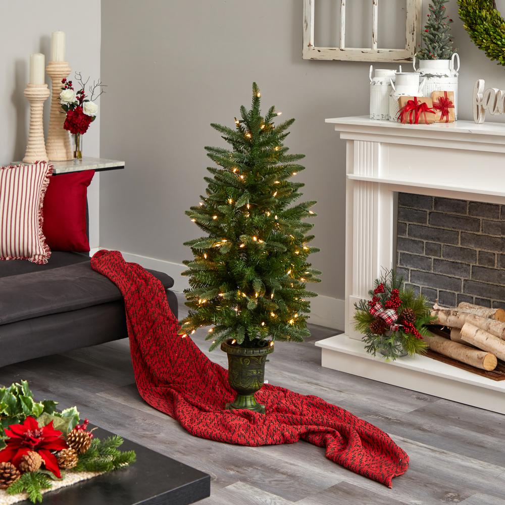 4ft. Christmas Tree with Urn & Clear Lights. Picture 7