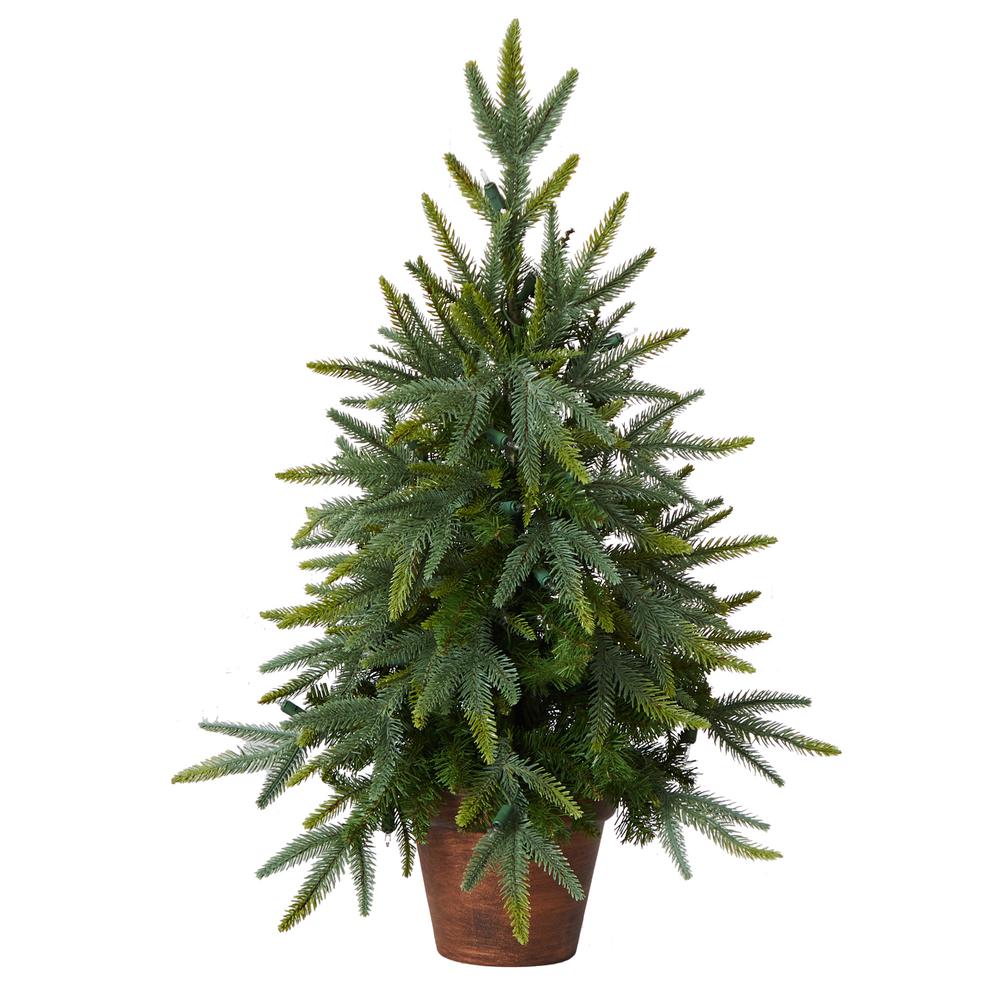 2.5ft. Christmas Tree with Planter & Clear Lights. Picture 1