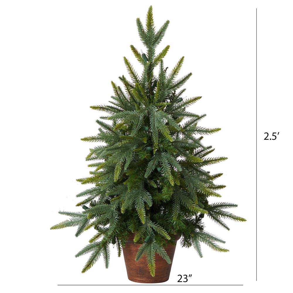 2.5ft. Christmas Tree with Planter & Clear Lights. Picture 3