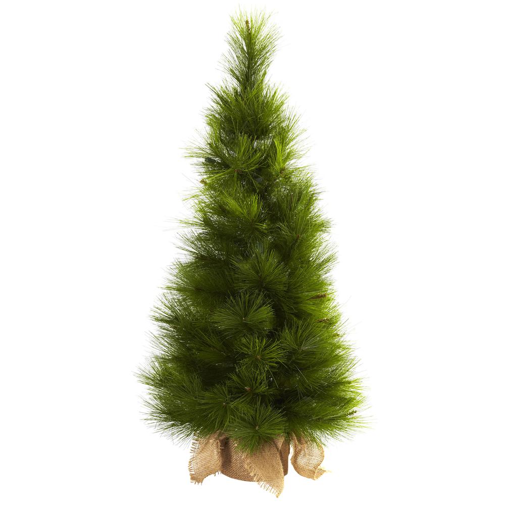 3ft. Christmas Tree with Burlap Bag & Clear Lights. Picture 2