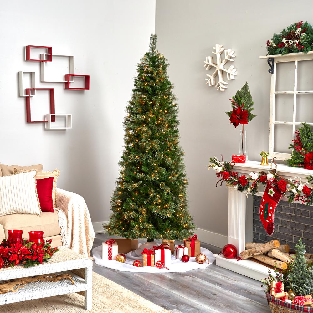 7.5ft. Cashmere Slim Christmas Tree with Clear Lights. Picture 5