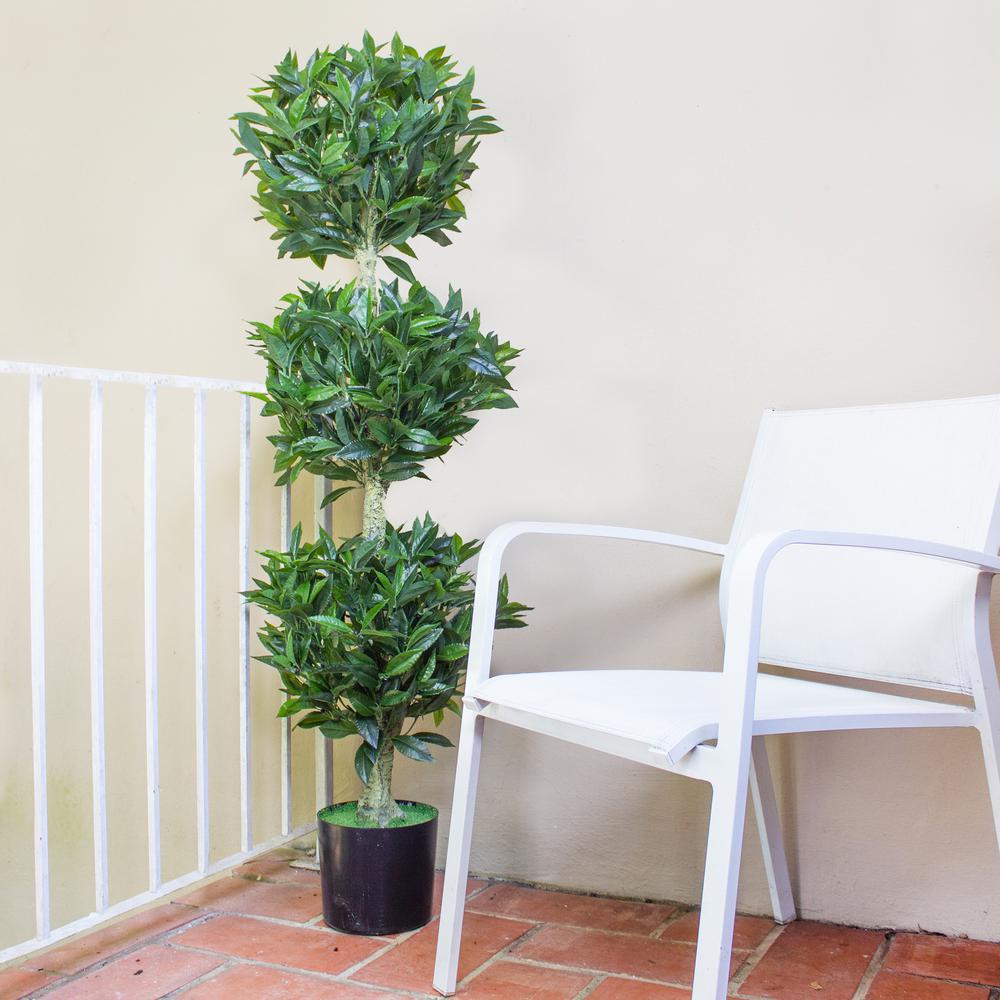 5ft. Triple Bay Leaf Topiary UV Resistant (Indoor/Outdoor). Picture 3