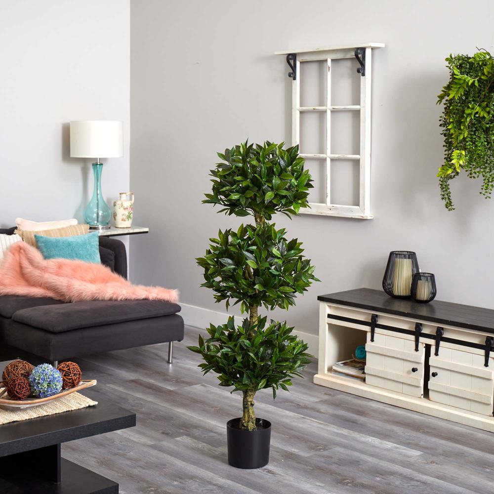 5ft. Triple Bay Leaf Topiary UV Resistant (Indoor/Outdoor). Picture 2