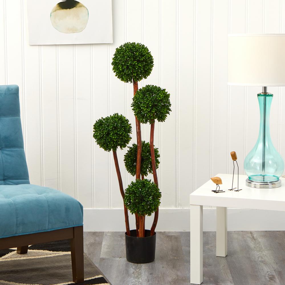 4ft. Boxwood Topiary Tree UV Resistant (Indoor/Outdoor). Picture 2