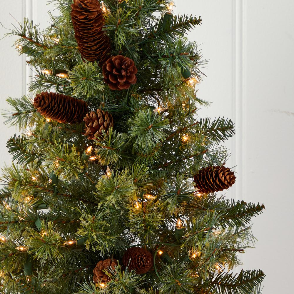 3ft. Christmas Tree with Pinecones & Clear Lights. Picture 4