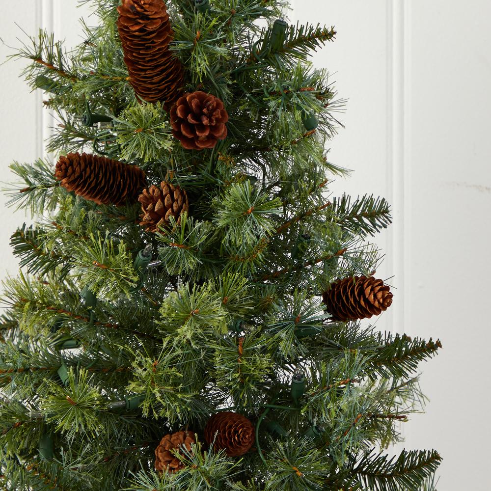 3ft. Christmas Tree with Pinecones & Clear Lights. Picture 6