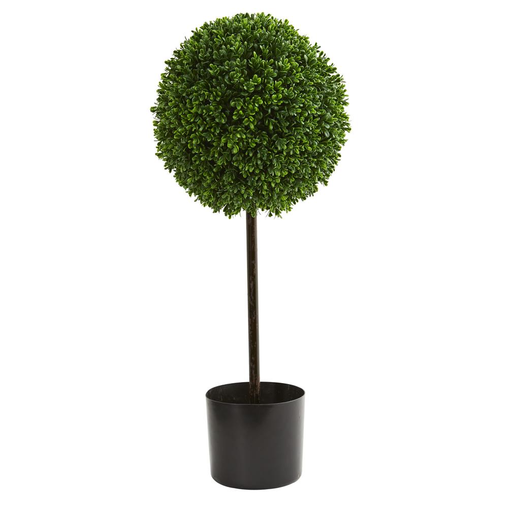 2.5ft. Boxwood Ball Artificial Topiary Tree UV Resistant (Indoor/Outdoor). Picture 1