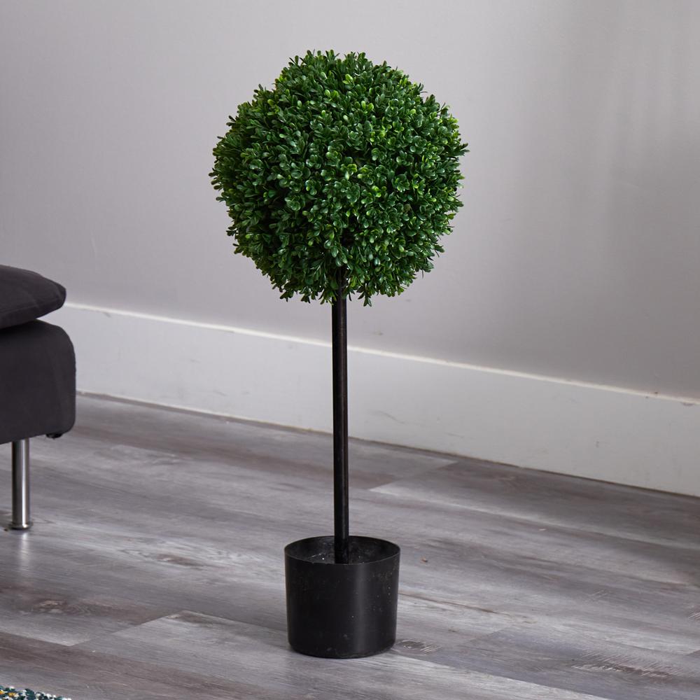 2.5ft. Boxwood Ball Artificial Topiary Tree UV Resistant (Indoor/Outdoor). Picture 5