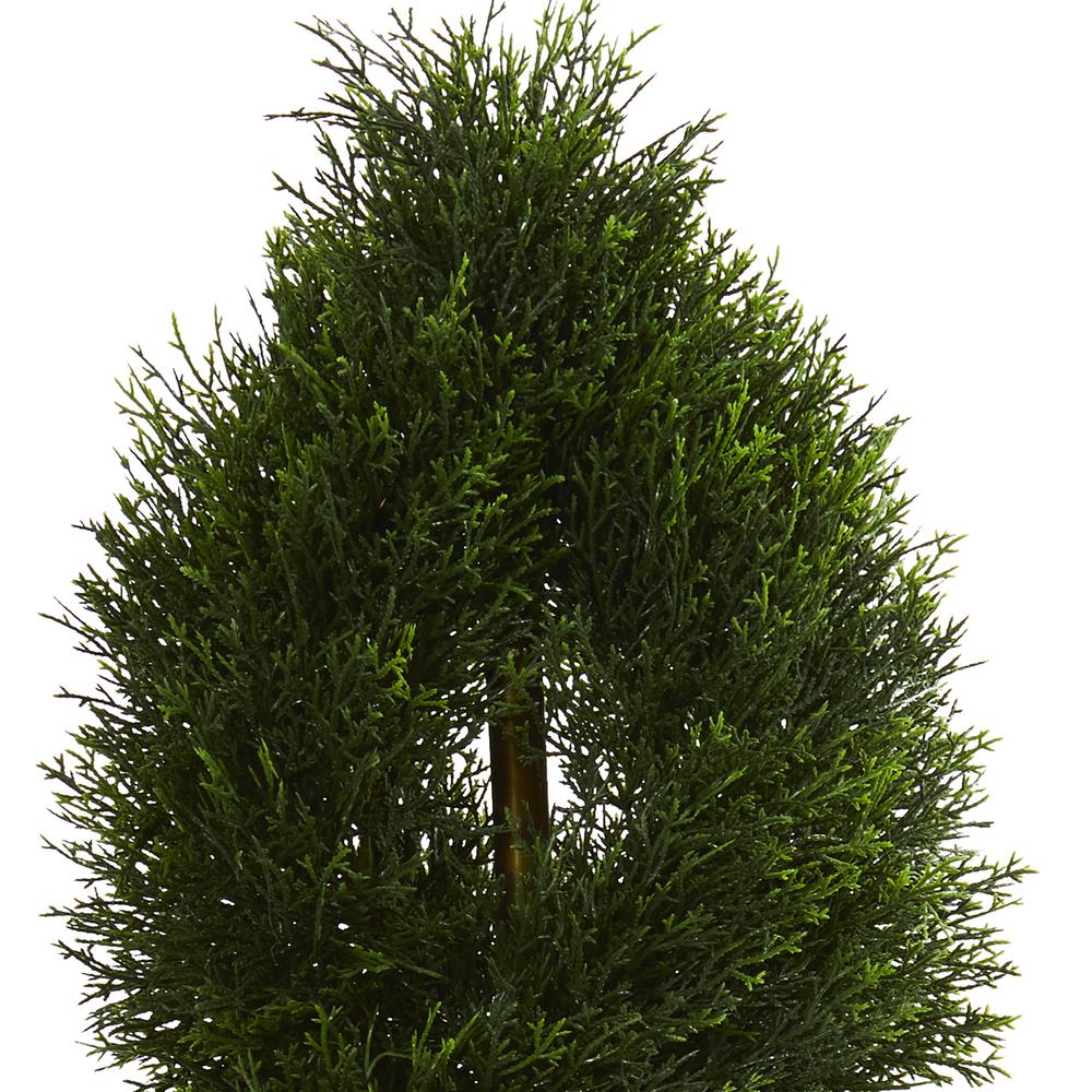 Double Pond Cypress Spiral Artificial Topiary Tree UV Resistant (Indoor/Outdoor). Picture 3