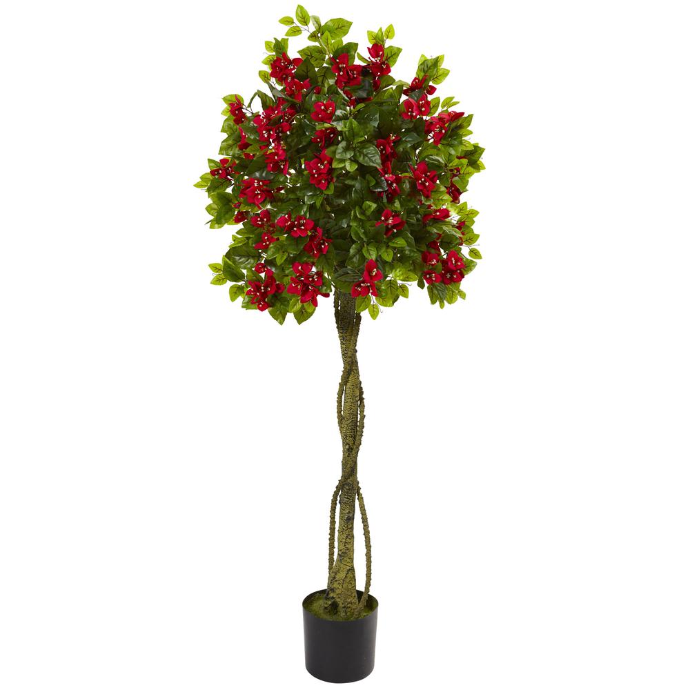 5ft. Bougainvillea Artificial Topiary Tree. Picture 1
