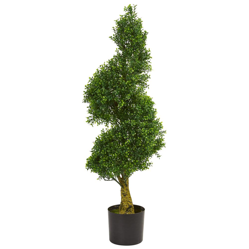 4ft. Spiral Boxwood Artificial Tree, UV Resistant (Indoor/Outdoor). Picture 1
