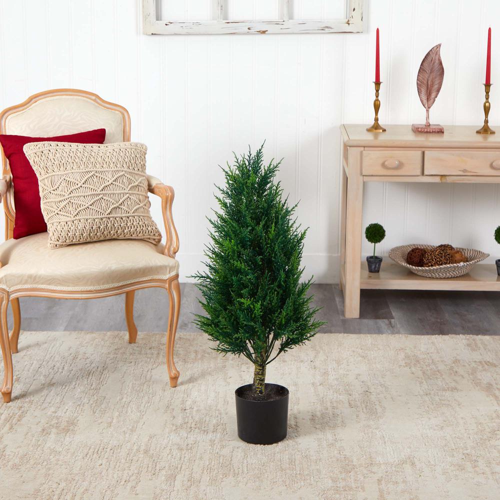 3ft. Cypress Tower Artificial Tree, UV Resistant (Indoor/Outdoor). Picture 5