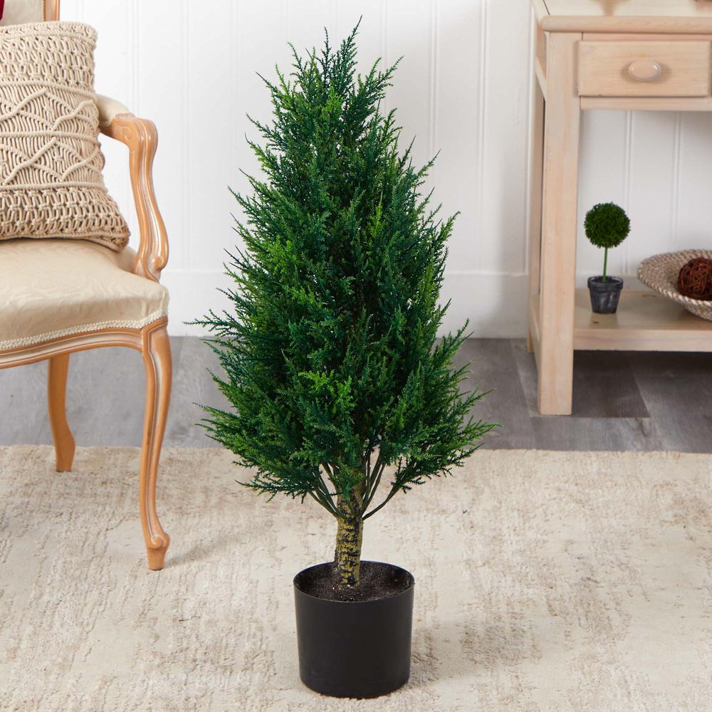 3ft. Cypress Tower Artificial Tree, UV Resistant (Indoor/Outdoor). Picture 4