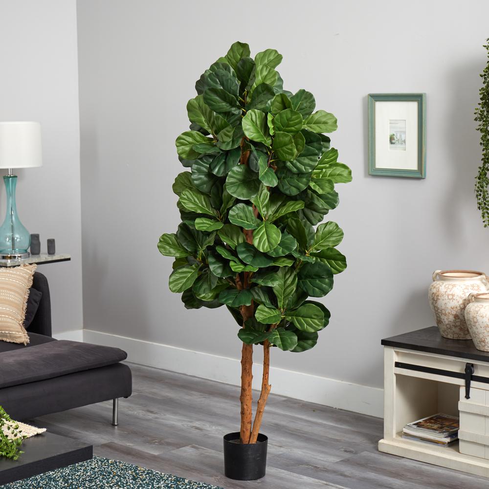 6ft. Fiddle Leaf Fig Artificial Tree Green. Picture 3