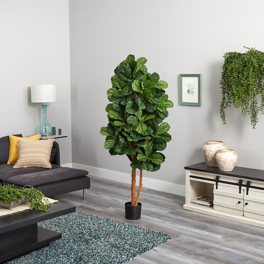 6ft. Fiddle Leaf Fig Artificial Tree Green. Picture 2