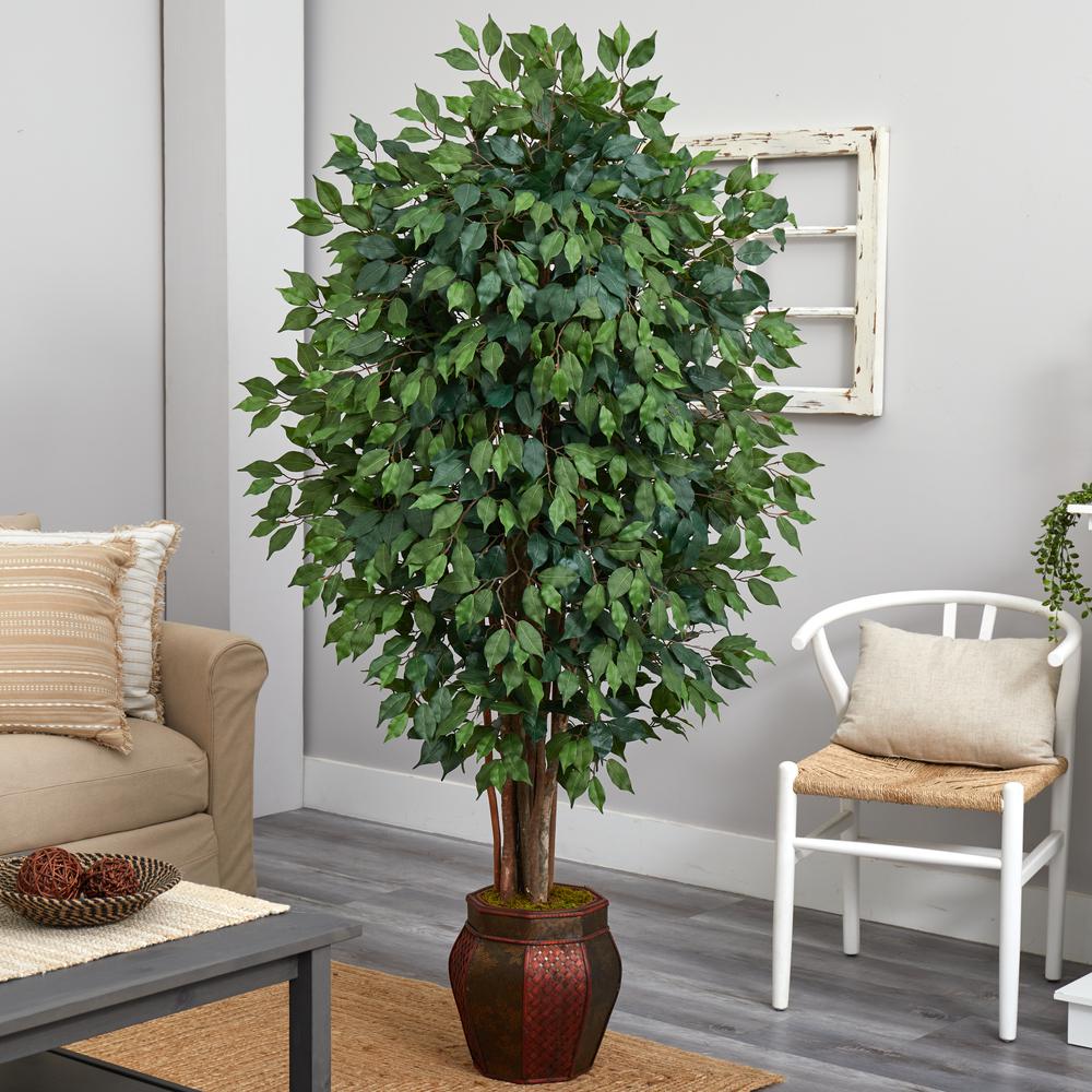 6ft. Ficus Artificial Tree in Decorative Planter. Picture 4