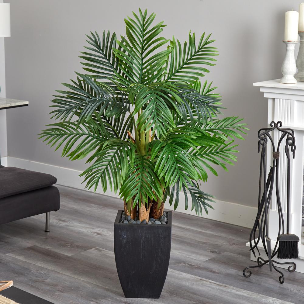 Kentia Palm Artificial Tree in Black Planter. Picture 3