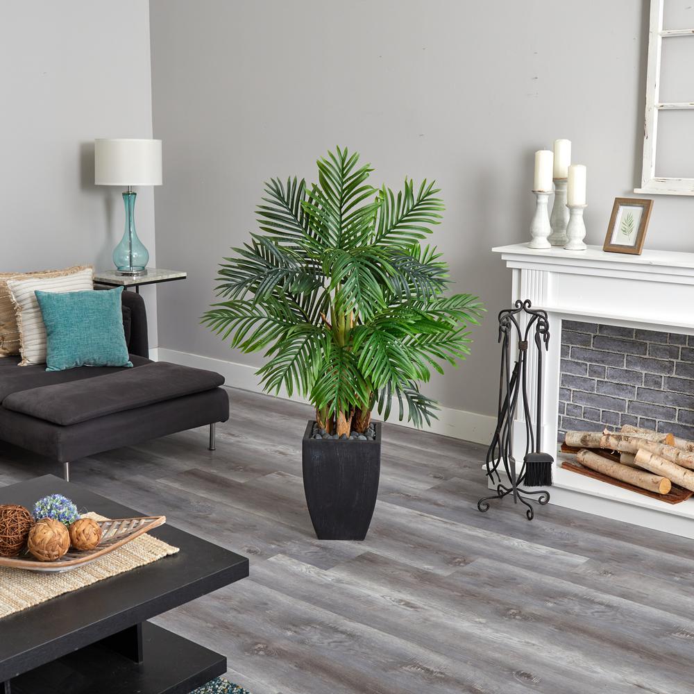 Kentia Palm Artificial Tree in Black Planter. Picture 2