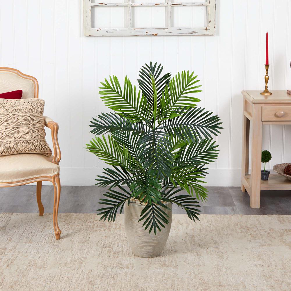 Paradise Palm Artificial Tree in Sand Colored Planter. Picture 2
