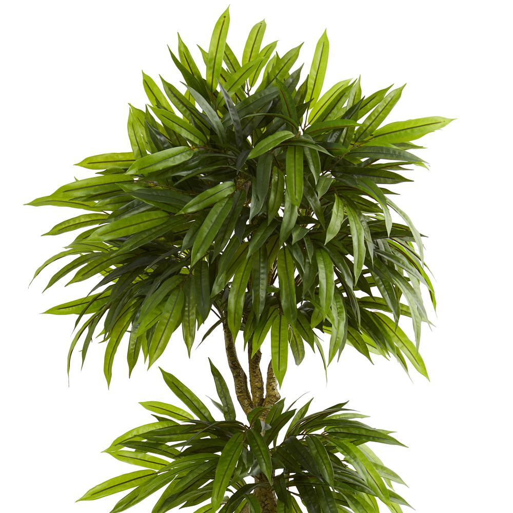 5.5ft. Mango Artificial Tree in Black Wash Planter UV Resistant (Indoor/Outdoor). Picture 4