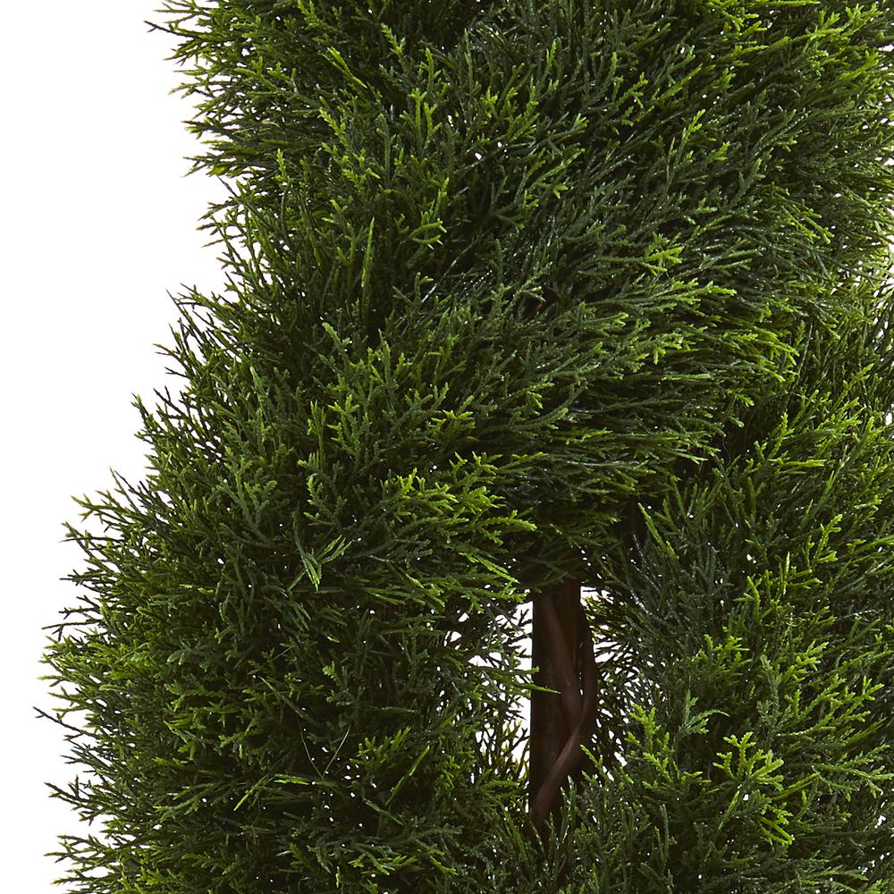 4.5ft. Double Pond Cypress Topiary Artificial Tree in Terracotta Planter UV Resistant (Indoor/Outdoor). Picture 3