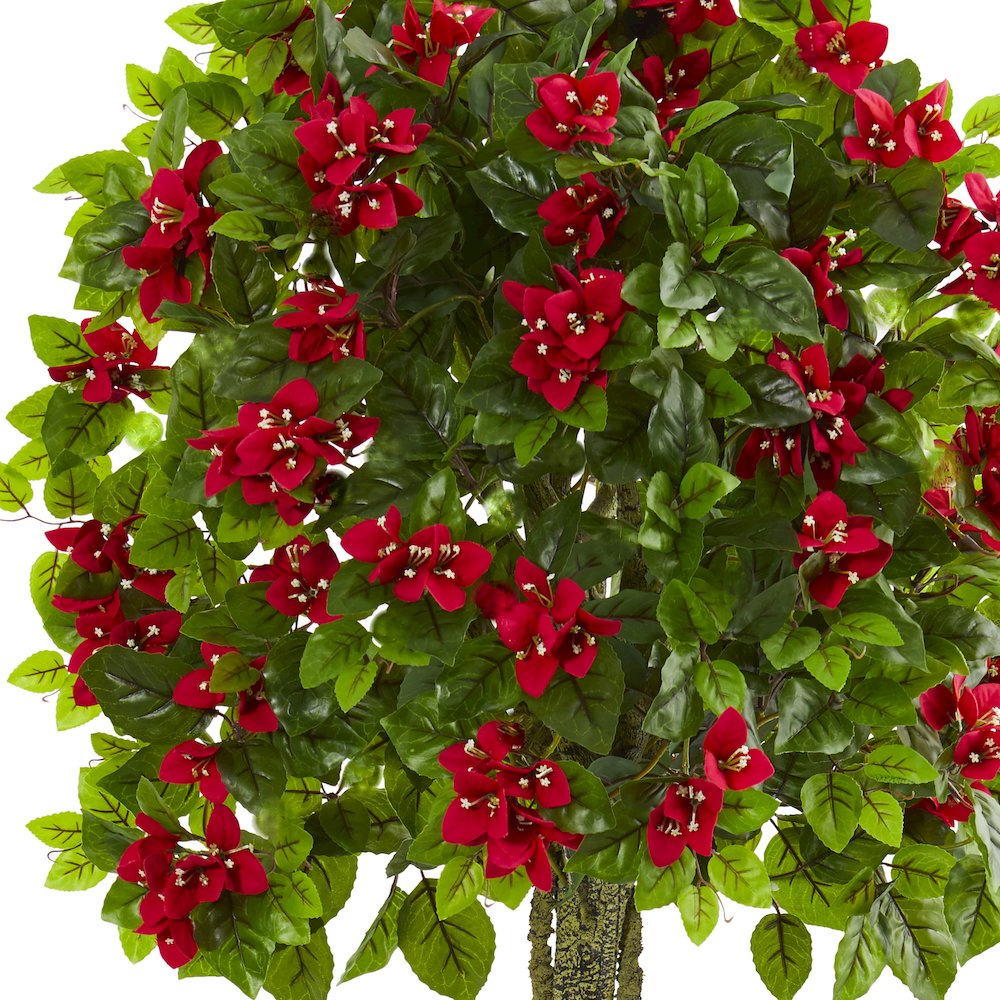 5.5ft. Bougainvillea Topiary Artificial Tree in Sand Colored Planter. Picture 2