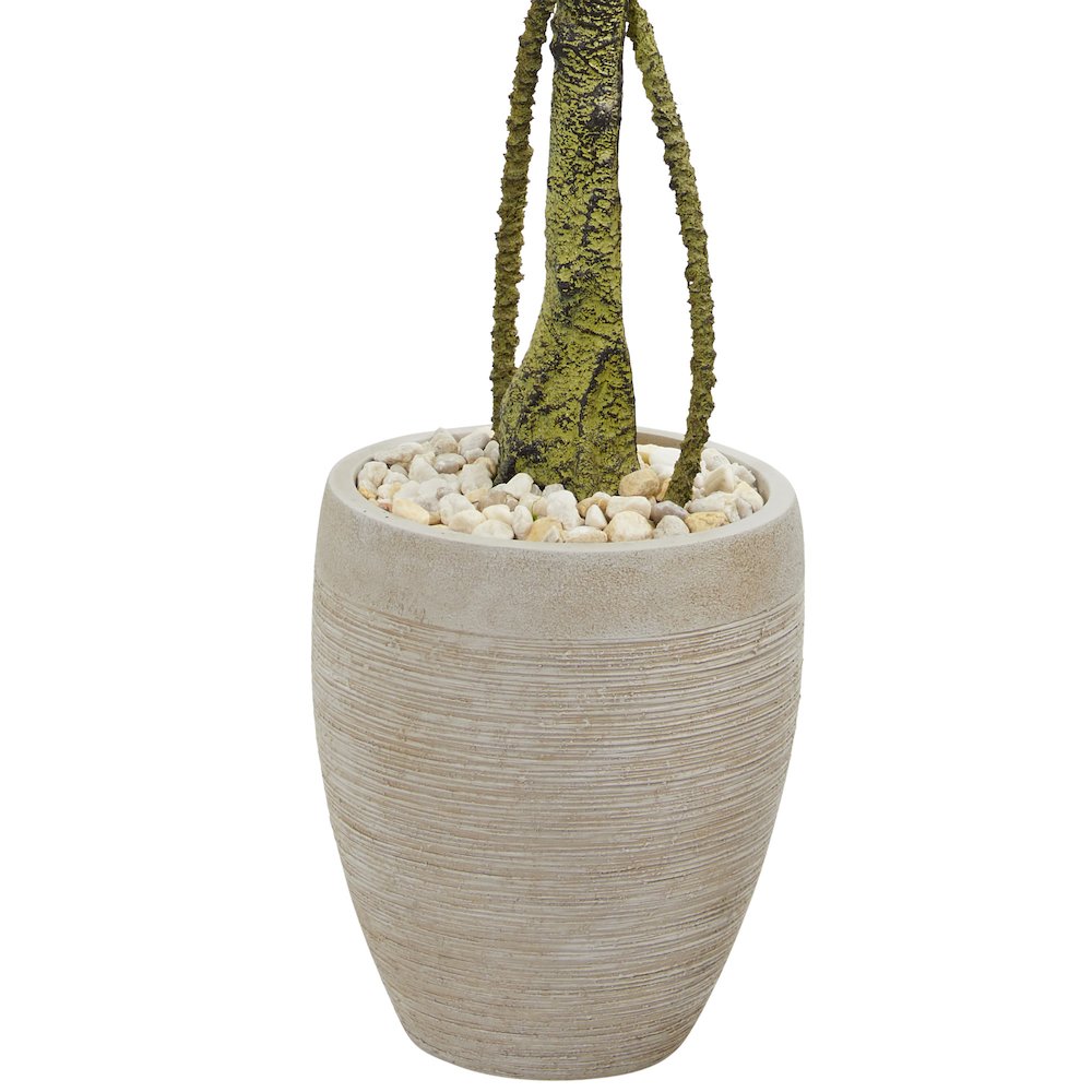 5.5ft. Bougainvillea Topiary Artificial Tree in Sand Colored Planter. Picture 3