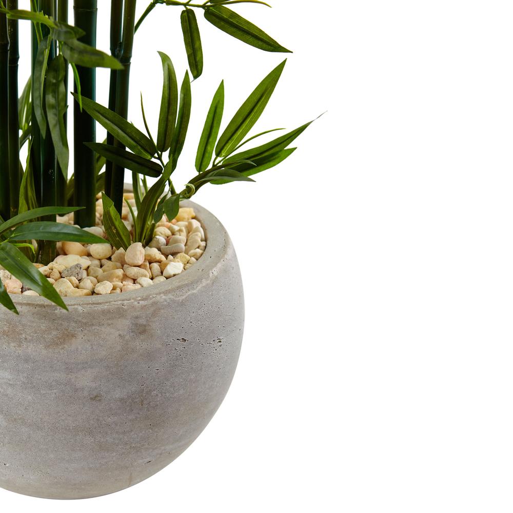 4ft. Bamboo Artificial Tree in Sand Colored Bowl Green. Picture 2