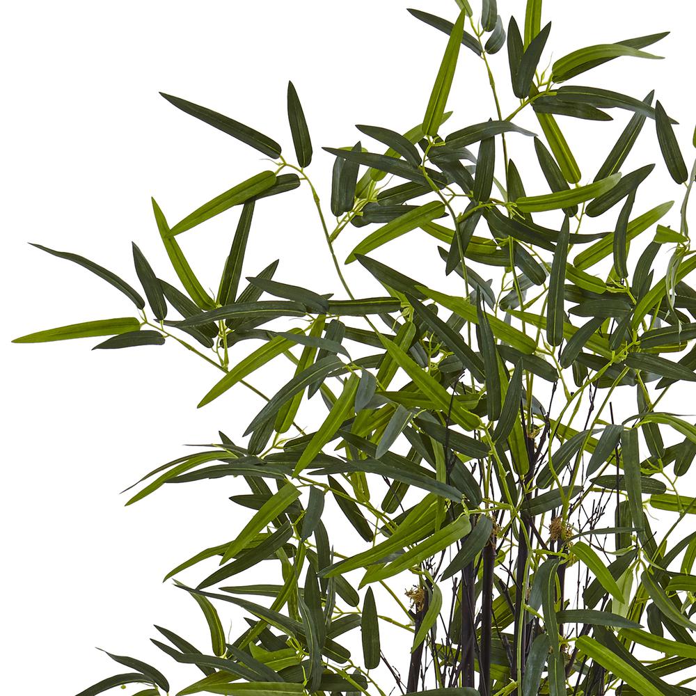 5ft. Black Bamboo Artificial Tree in White Oval Planter. Picture 3