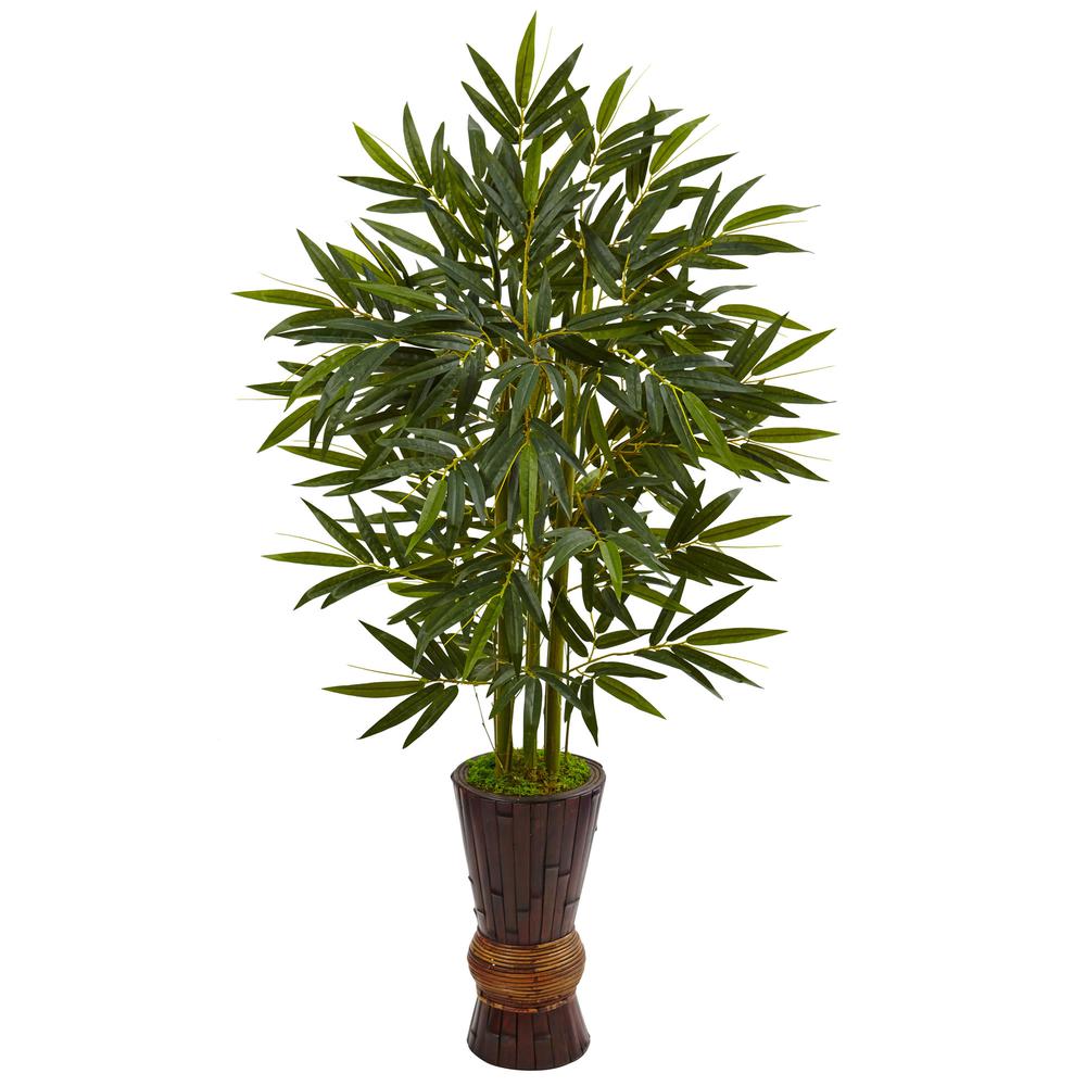 5ft. Bamboo Artificial Tree in Bamboo Planter. Picture 1