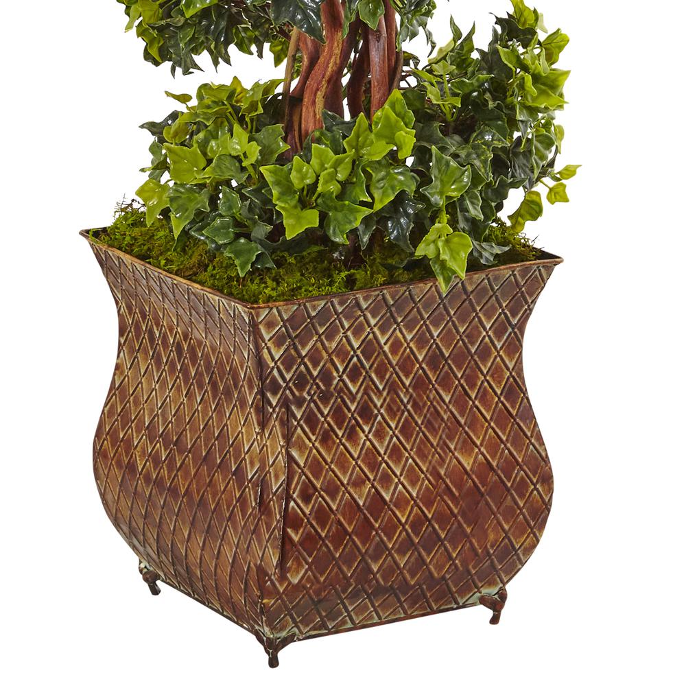 4ft. English Ivy Spiral Artificial Tree in Metal Planter, UV Resistant (Indoor/Outdoor). Picture 2