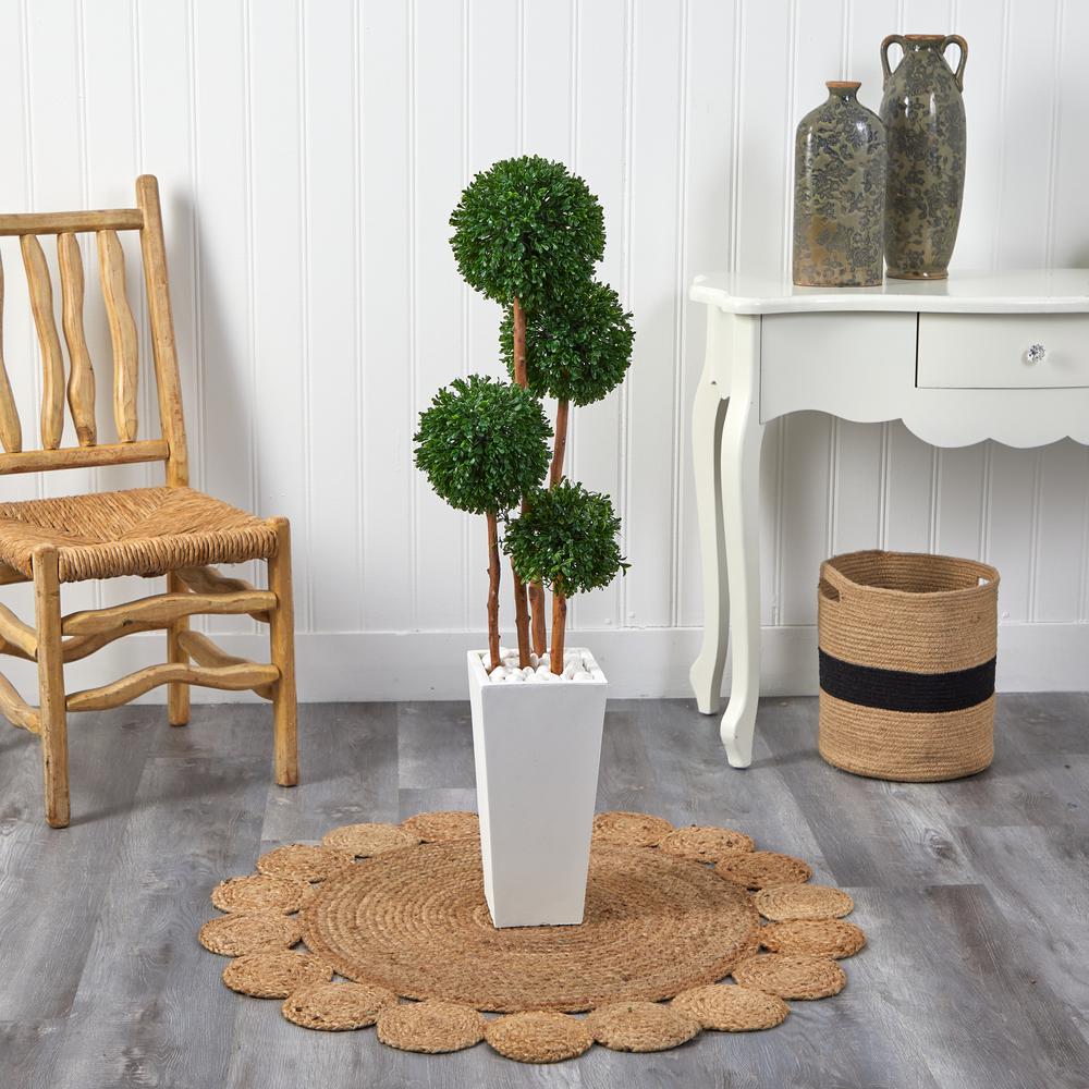 4ft. Boxwood Artificial Topiary Tree in Planter UV Resistant (Indoor/Outdoor). Picture 5