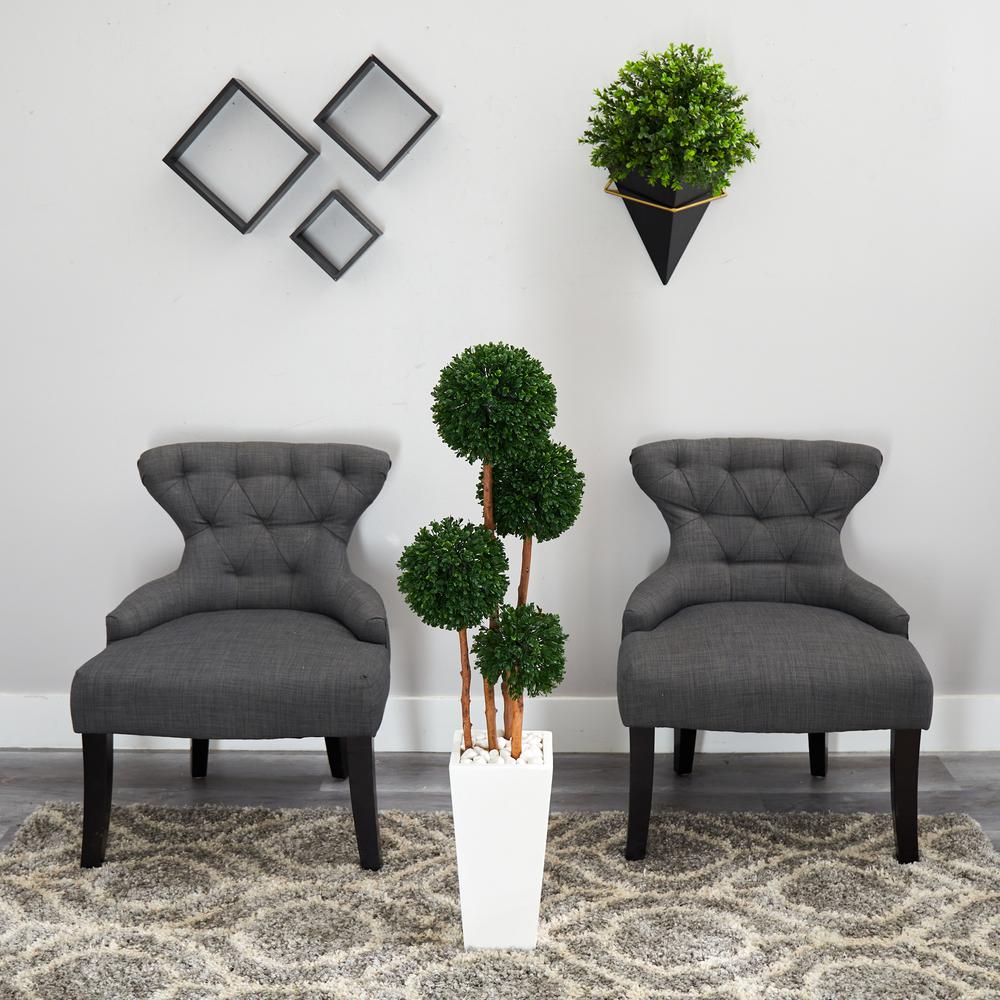 4ft. Boxwood Artificial Topiary Tree in Planter UV Resistant (Indoor/Outdoor). Picture 2
